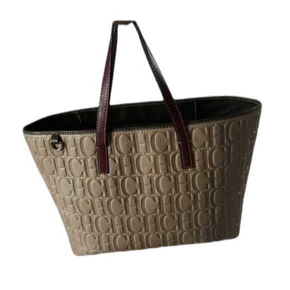 Carolina Herrera Embossed Tote - Picture 1 of 14